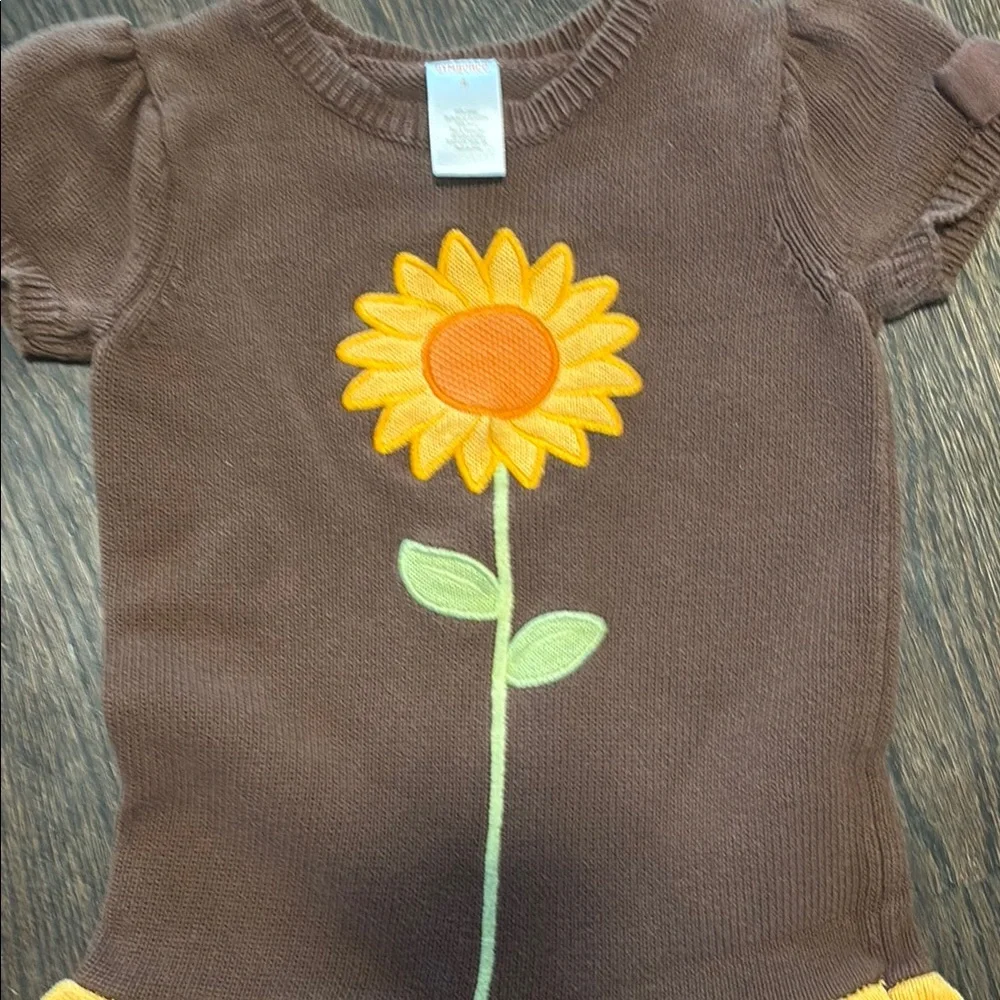 Brown Sunflower Kids Dress Gymboree 4
